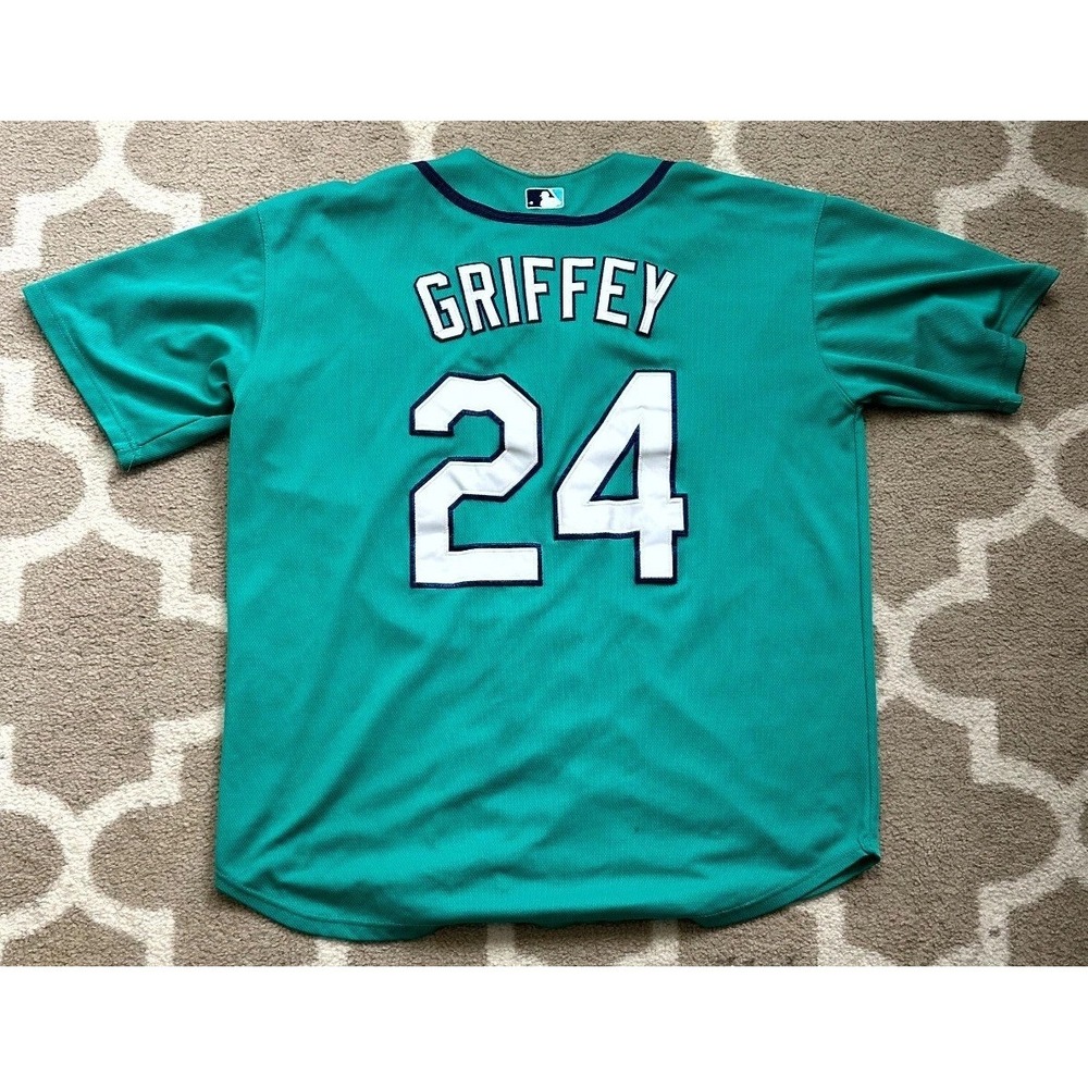 Vintage Majestic Seattle Mariners Sewn Jersey Green Ken Griffey Jr. XL
